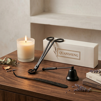 Kit d'accessoires pour bougies, kit d'entretien pour bougies, coupe-mèche doré, coupe-mèche, coupe-mèche pour bougies