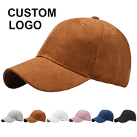 Topi Baseball uniseks, bordir 3d, topi bisbol Suede kustom warna coklat, topi Baseball modis untuk pria dan wanita