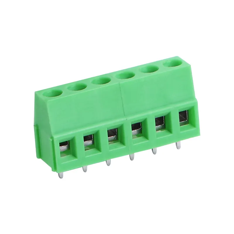Blok terminal sekrup PCB/konektor 5.0 5.08 warna hijau