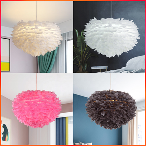 Candelabro para niños, lámpara creativa para sala de bodas Ins Girl, nuevo Material cálido y romántico, pluma nórdica LED, cocina de aluminio <span class=keywords><strong>90</strong></span> - Product Image 5