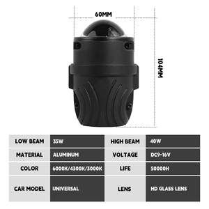 Luces Antiniebla para Motocicleta de Nuevo Diseño, LED de 2 Pulgadas, Tricolor, Bi-LED, Proyector de Luz Alta, Lámpara Antiniebla para Automóvil, 12V - Product Image 2