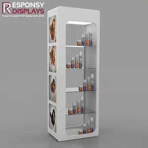 Wholesale Retail Store Acrylic Floor Makeup Sunscreen Display Stand Beauty Cosmetic Product Display Rack Exhibition