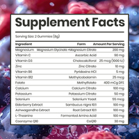 Gummies sans sucre Calcium Magnésium Zinc avec complexe 14-en-1 de 200 mg de Glycinate, Bisglycinate et Citrate B6 pour enfants