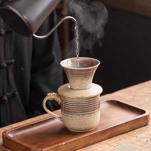 Set Caffettiera in Ceramica Eco-Friendly con Design Retrò, Creativo Dripper per Caffè, Ideale per il Tè del Pomeriggio e il Condivisione del Caffè - Product Image 3