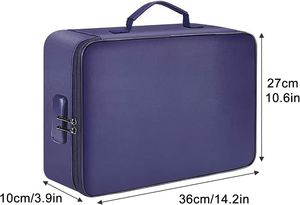 Factory Wholesale Fireproof Multi-Pocket Storage <b>Bag</b> Blue Waterproof Money <b>Bag</b> Lock Suitable for Home <b>Document</b> Storage <b>Bag</b> - Product Image 5