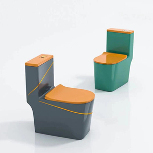 Sang trọng đa màu sắc một mảnh nhà vệ sinh vàng đen dòng gốm <span class=keywords><strong>WC</strong></span> một mảnh nhà vệ sinh Bát Bộ - Product Image 2