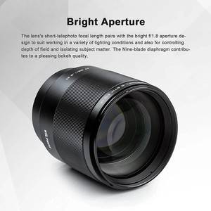 เลนส์เทเลโฟโต้ Viltrox 85 มม. F1.8 สำหรับกล้องฟูลเฟรม Z Mount Z5-Z7II ใบมีด 9 ใบ ระยะโฟกัสขั้นต่ำ 0.8 ม. 7 กลุ่ม 10 ชั้น - Product Image 3