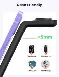 แท่นชาร์จไร้สายคุณภาพสูง 15W สำหรับโทรศัพท์มือถือและ Apple Airpods วัสดุ ABS แรงดันขาออก 5V/3A กระแสไฟ 5A - Product Image 3