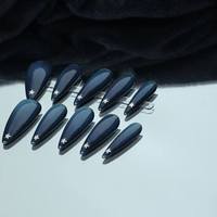 Haute qualité fait à la main couleur mélangée oeil de chat Style cercueil forme ongles artificiels réutilisables et usine en gros