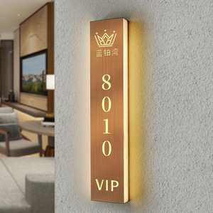 Placas de Puerta Modernas de Acero para <span class=keywords><strong>Hotel</strong></span> y Oficina con Números de Casa Iluminados, Resistentes al Agua y Ecológicas, Fácil Instalación - Product Image 2