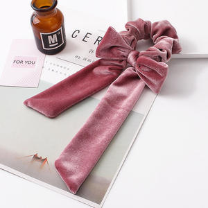Fatti a mano di velluto a buon mercato dei <span class=keywords><strong>capelli</strong></span> scrunchie cravatte per le ragazze e le donne - Product Image 3