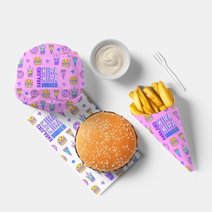 Thực phẩm cấp Deli thịt gói dầu không thấm nước Burger tùy chỉnh bánh sandwich bọc bao bì in giấy không thấm mỡ - Product Image 2