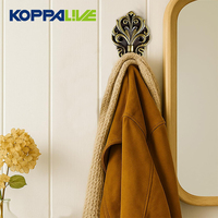Koppalive Crochet mural en laiton massif avec design floral antique Cintre antirouille pour salle de bain, entrée, chambre à coucher, placard