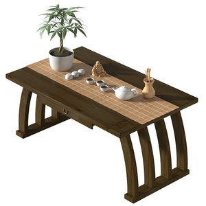 Table de fenêtre en baie de style japonais, table basse en bois massif, faite à la main pour salon ou chambre, table à thé Tatami - Product Image 5