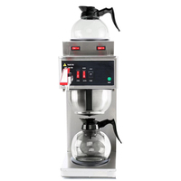 Cafetière expresso américaine professionnelle en acier inoxydable, système de filtration double pot électrique, fonction maintien au chaud, affichage numérique, tension universelle