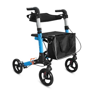 Hot Models Lightweight High-quality Aluminum Alloy Four Rollator With Seat Elderly Walkers With Baskets