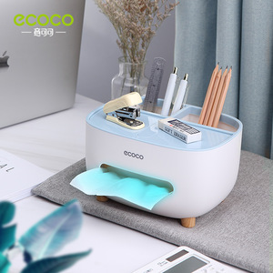 Ecoco Desktop Tissue Box With Organizer Function For Living Room Coffee Table Use - Product Image 2