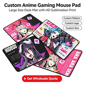 Tapis de souris de jeu XXL personnalisé avec personnage d'anime, bords cousus, en caoutchouc antidérapant, décoration de bureau, fourniture d'usine - Product Image 1