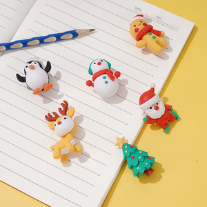 6 Piezas de Papelería Estudiantil, Borradores 3D Navideños con Diseño de Muñeco de Nieve, Pingüino, Hombre de Jengibre, Ciervo y Árbol de Navidad, Borradores de Dibujos Animados para Niños - Product Image 4