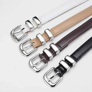 Promoção de Verão: Cinto Fino Decorativo com Fivela de Liga Metálica para Mulheres, Cinto de Couro Estreito Simples e Casual de Alta Qualidade para Jovens e Estudantes - Product Image 2