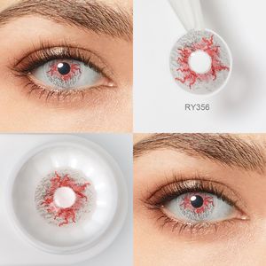 Pseyeche devil Halloween lentilles de contact jaune <span class=keywords><strong>sang</strong></span> plat cosplay lentilles feu d'artifice blanc fou lentilles de contact - Product Image 3