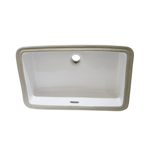 Fregadero cuadrado de cerámica empotrado minimalista con grifo de un solo orificio para encimera, ideal para balcón o área de lavado. - Product Image 3