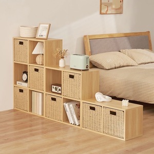 Woven Storage <b>Basket</b> <b>Square</b> Foldable Clothing Organizer Household Storage Box Desktop Organizer Minimalist Design - Product Image 2