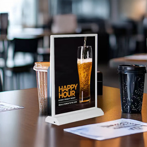 A4 có thể sạc lại máy tính để bàn double side quảng cáo hộp đèn không dây Acrylic Tabletop LED nhấp nháy ánh sáng hiển thị dấu hiệu - Product Image 1