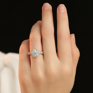 Bague en argent S925 plaquée or avec moissanite D couleur d'un carat, motif floral Princesse <span class=keywords><strong>Elsa</strong></span> - Product Image 4