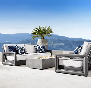 Aluminium Gartenmöbel Armlehne verschiedene Schatten linie Design Luxus möbel Sofa Set