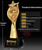 Trophée en résine design personnalisé en gros récompense un trophée en cristal de résine en forme d'étoile bon marché pour les cadeaux souvenirs