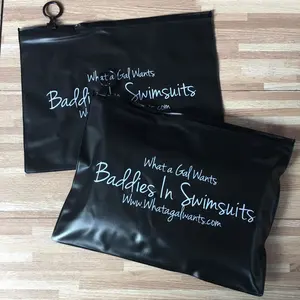 कस्टम लोगो पाले सेओढ़ लिया काले पीवीसी ज़िप ताला बैग प्लास्टिक अपारदर्शी जिपर बैग के लिए कपड़े बिकनी Swimwear के चश्मा फोन के मामले में पैकेजिंग