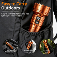 Lampe torche portative zoomable avec 4+1 LED, faisceau spot et large, mode stroboscopique, rechargeable par USB, idéale pour le camping en extérieur