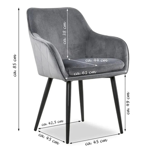 Sang trọng kim loại bền chân bọc ghế cánh tay vải nhung phòng ăn ghế cho nhà hàng - Product Image 6