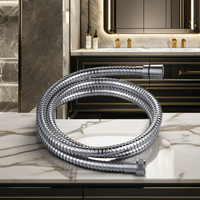 Tuyau de douche flexible moderne en acier inoxydable chromé de 1,5 m pour douchette - Accessoire de plomberie élégant