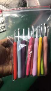 Promotion Set de 9 Crochets en Aluminium avec Manche Multicolore en Gel de Silice Aiguilles à Tricoter pour Laine Pull Tissage Outils d'Artisanat - Product Image 2