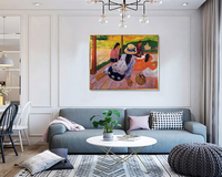 Figure d'impression de dame faite à la main peinture à l'huile pique-nique paysage toile Art pour décor de chambre Art mural peint à la main par l'artiste