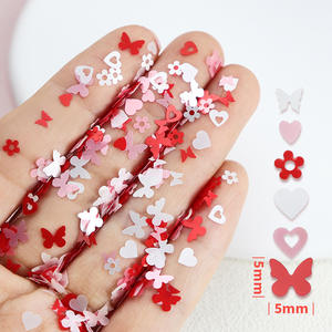 Lentejuelas de Uñas con Forma de Corazón Rojo y Rosa al por Mayor para Decoración de Uñas, 12 Rejillas/Caja, Calcomanías de Uñas Coloridas Mixtas para el Día de San Valentín - Product Image 6