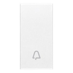 Botón de timbre blanco con símbolo de campana 2,2 pulgadas de largo 4,42 pulgadas de ancho 0,6 pulgadas de altura - Product Image 1