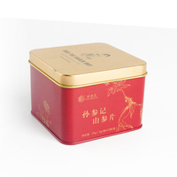 Caja de lata de té de aluminio acuarela Canniest de café de galletas cuadradas decorativas