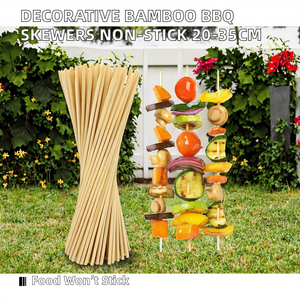 Brochetas de Bambú Desechables de Alta Calidad para Barbacoa, Decorativas, Antiadherentes, Resistentes al Calor, de 20-35 cm, para Frutas, Verduras y Carne - Product Image 2