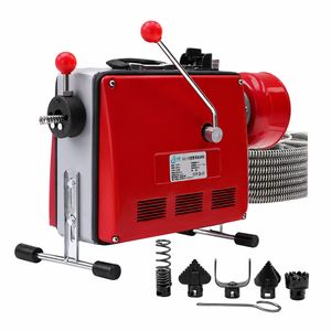 GQ-100 Electric Drain <b>Cleaning</b> <b>Machine</b> 220V Metal Coil Pipe Dredger for Toilet <b>Floor</b> Sewer Descaling - Product Image 1