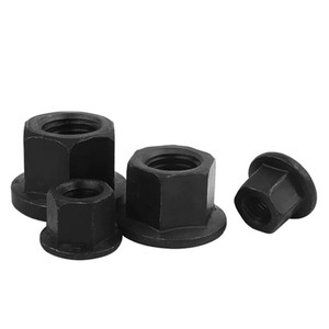 Écrous à bride noirs en acier au carbone M12 M14 M16 M18 M20 M22 M24 M27 hexagonaux avec collier, acier haute résistance DIN6331 - Product Image 4