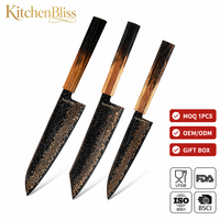 Couteau Kiritsuke KitchenBliss Private Label en acier Damas 33 couches VG10, ensemble de couteaux de cuisine professionnels pour coffret cadeau
