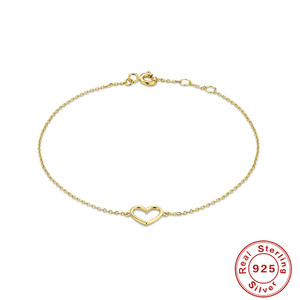 Fashion Simple S925 Sterling Silver Hollow love Glossy Simple Versatile <b>Stacked</b> <b>Bracelet</b> - Product Image 2