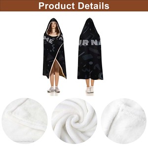 Coperta con Cappuccio Personalizzata OEM, Poncho su Misura, Coperta in Flanella con Stampa Sublimatica e Cappuccio - Product Image 2