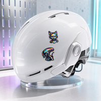 Stiker Vinyl Die Cut Robot Sci Fi Mecha Custom dengan Spot UV Silver Foil Tahan Air dan Perekat Sendiri untuk Helm, Skateboard, Astronot