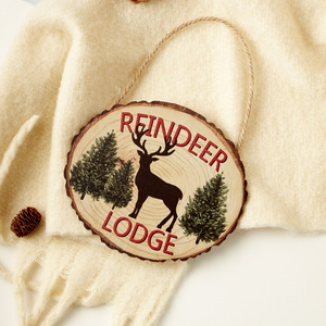 JM-155 renna Lodge lettere piccoli segni di <span class=keywords><strong>legno</strong></span> albero di <span class=keywords><strong>natale</strong></span> ornamenti - Product Image 3