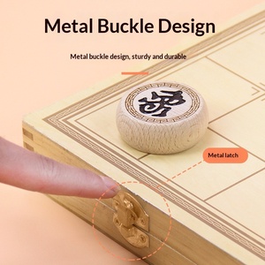 Scacchiera Cinese di Grandi Dimensioni in Legno Massello Pieghevole di Alta Qualità per Bambini 6-12 Anni Scatola Vuota Stile Retrò - Product Image 5