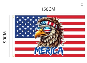 Patriótico 3x5 FT American Bald Eagle '<span class=keywords><strong>Merica</strong></span> Flag para decoración al aire libre para fiestas Man Caves College Dorms 4th July Celebrations - Product Image 3